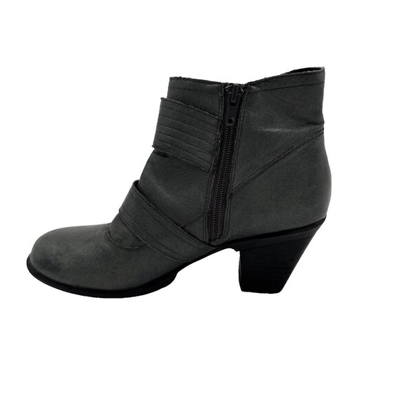 MIZ MOOZ Size 8 Gray Women Evan Leather Zippered Ankle Boots Booties - Picture 4 of 15